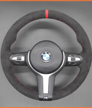 MEWANT Steering Wheel Cover for BMW F87 M2 F80 M3 F82 M4 M5 F12 F13 M6 F85 X2 X5 M F86 X6 M F33 F30 M Sport Hand-Stitched Car Steering Wrap