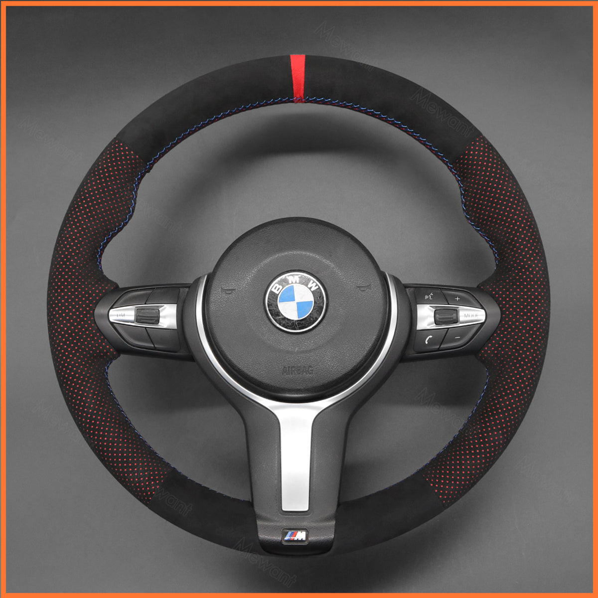 MEWANT Steering Wheel Cover for BMW (M Sport) 1 Series F20 F21 2 Series F45 3 Series F30 4 Series F32 5 Series F10 6 Series F12