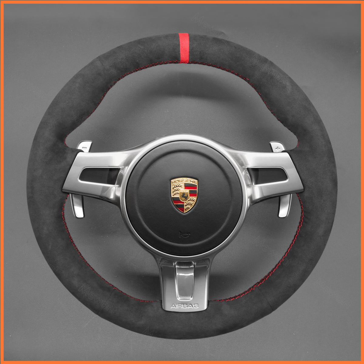 MEWANT Steering Wheel Cover for Porsche 911 (991) / Boxster (981) 2009-2016 / Cayman (981) / Cayenne / Panamera 2013-2016