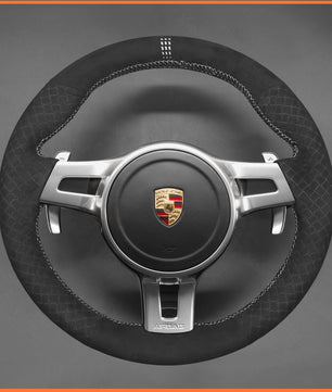 MEWANT Lenkradbezug für Porsche 911 (991)  / Boxster (981) 2009-2016 / Cayman (981) / Cayenne  / Panamera 2013-2016