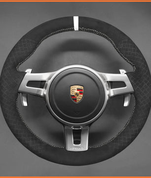 MEWANT Lenkradbezug für Porsche 911 (991)  / Boxster (981) 2009-2016 / Cayman (981) / Cayenne  / Panamera 2013-2016