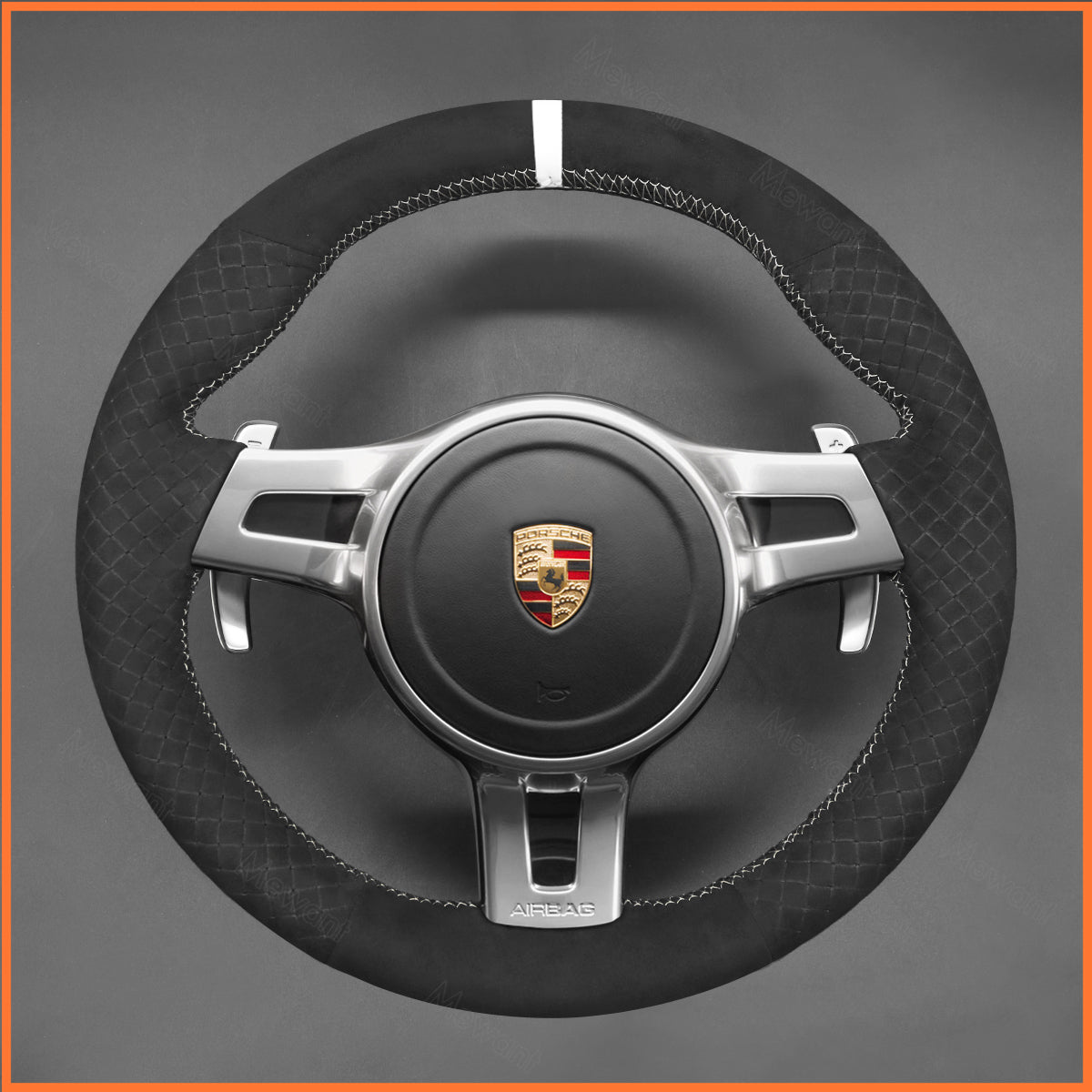 MEWANT Lenkradbezug für Porsche 911 (991)  / Boxster (981) 2009-2016 / Cayman (981) / Cayenne  / Panamera 2013-2016