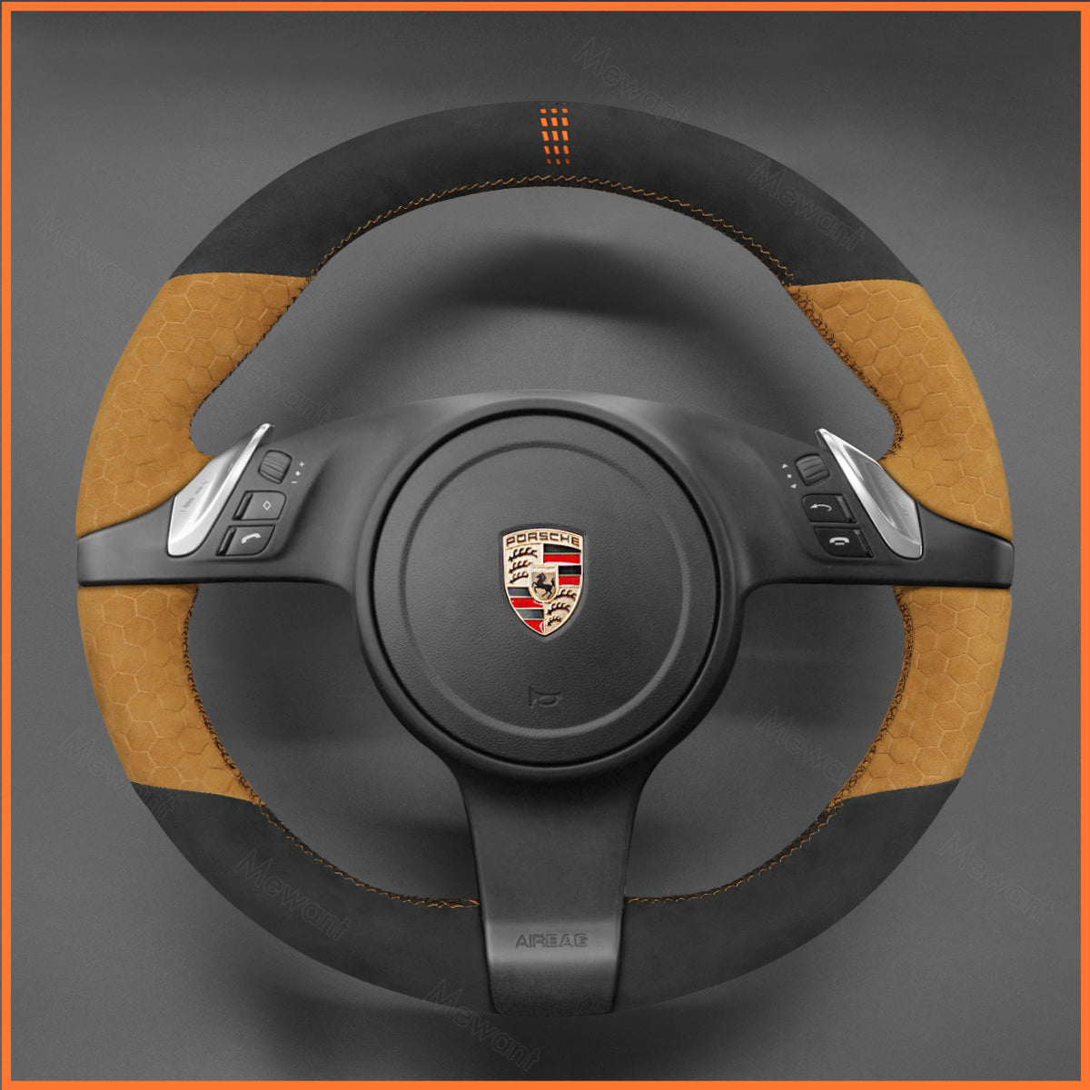 MEWANT Lenkradbezug für Porsche 911 (991) / Boxster (981) / Cayman (981) / Cayenne / Panamera 2010-2016