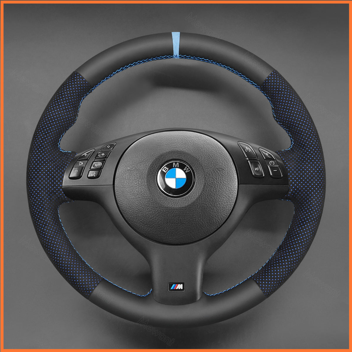 MEWANT Steering Wheel Cover for BMW 3 Series E46 E46 E45 2000-2004 / 5 Series E39 M3 E46 M5 E39 2000-2003