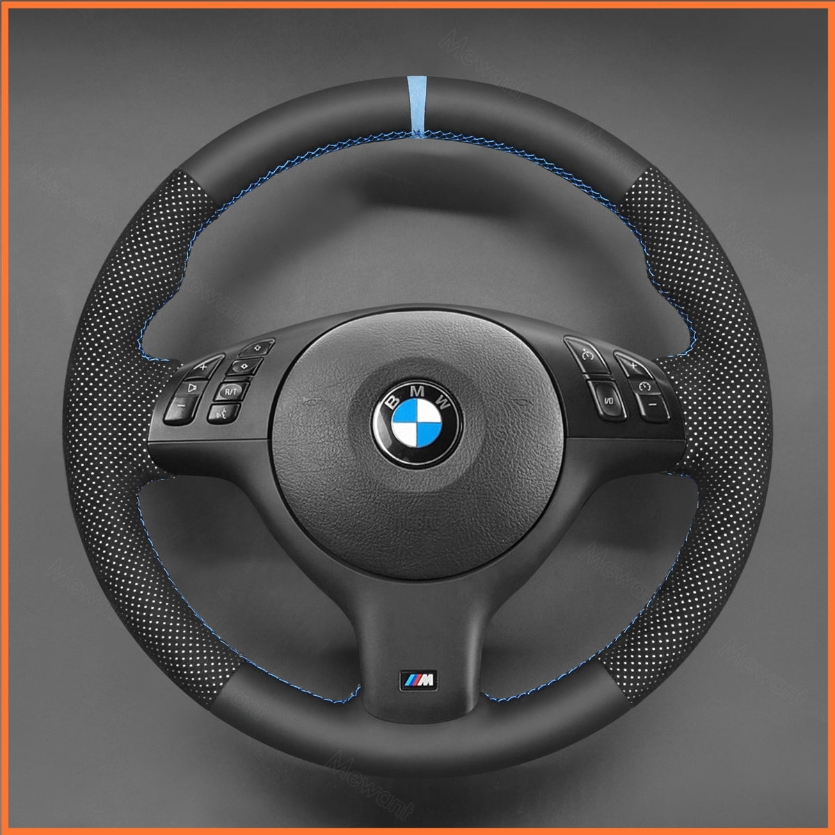MEWANT Steering Wheel Cover for BMW 3 Series E46 E46 E45 2000-2004 / 5 Series E39 M3 E46 M5 E39 2000-2003