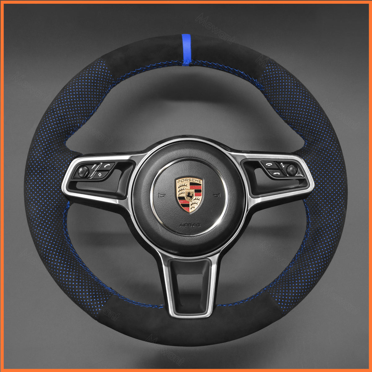 MEWANT Steering Wheel Cover for Porsche 718 Boxster / 718 Cayman / 718 Spyder / 911 (991) / 918 Spyder / Cayenne / Macan / Panamera