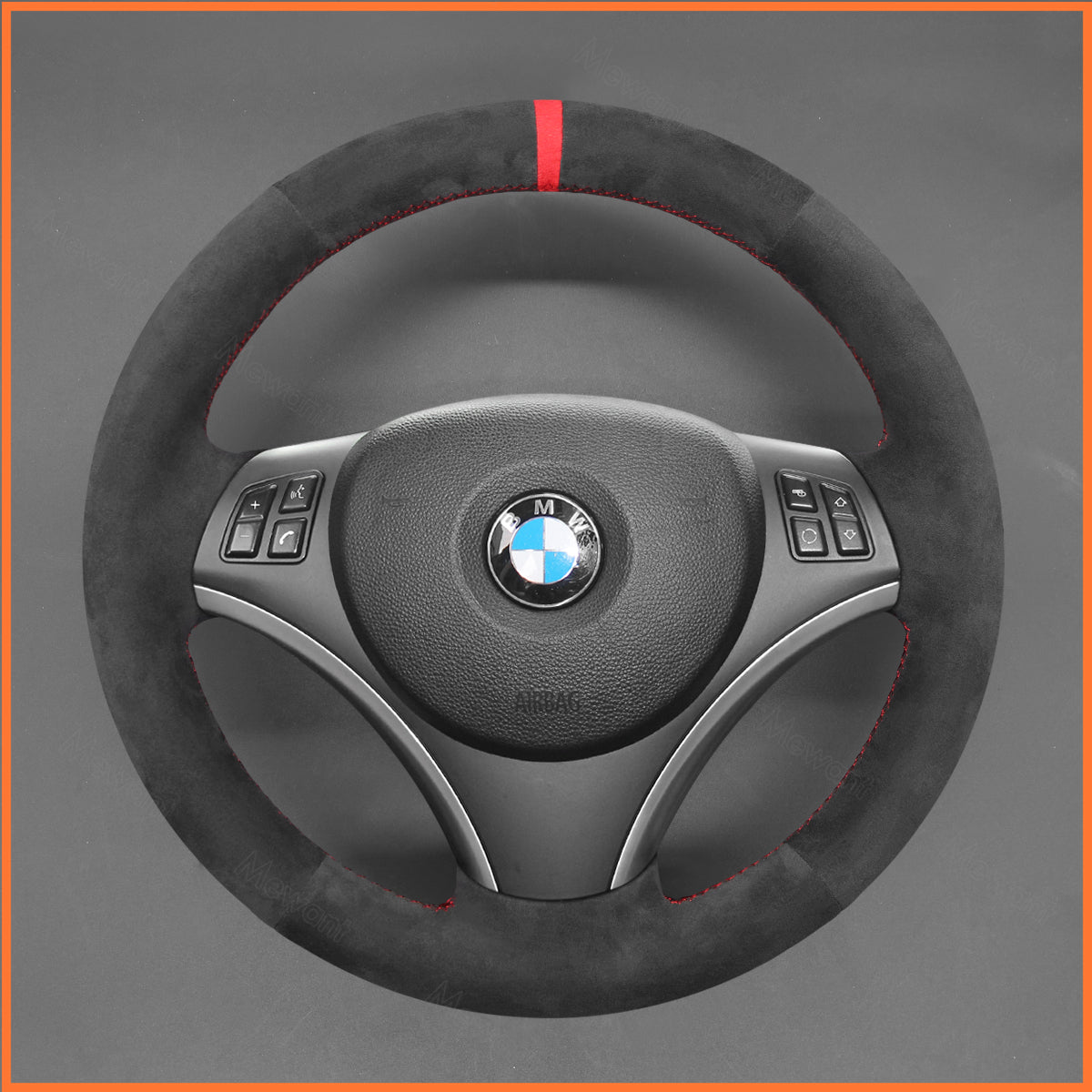 MEWANT steering wheel cover for BMW 1 Series E81 E82 E87 E88 2008-2012/3 Series E90 E91 E92 E93 2006-2011