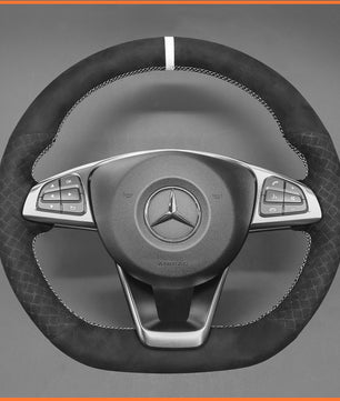 MEWANT steering wheel cover for Benz C-Class W205 AMG C43 CLA-Class C117 CLS-Class C218 SL-Class R231 GLC-Class X253 C253