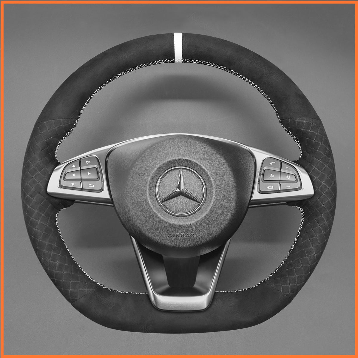 MEWANT steering wheel cover for Benz C-Class W205 AMG C43 CLA-Class C117 CLS-Class C218 SL-Class R231 GLC-Class X253 C253