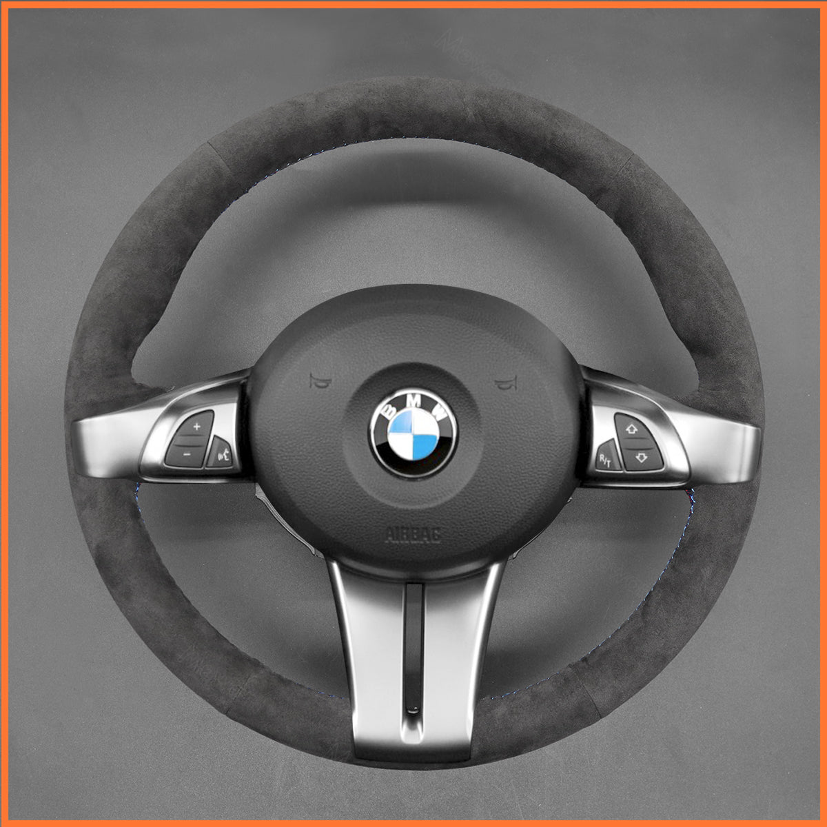 MEWANT steering wheel cover for BMW Z4 E85 (Roadster) 2003-2008 / Z4 E86 (Coupe) 2005-2008