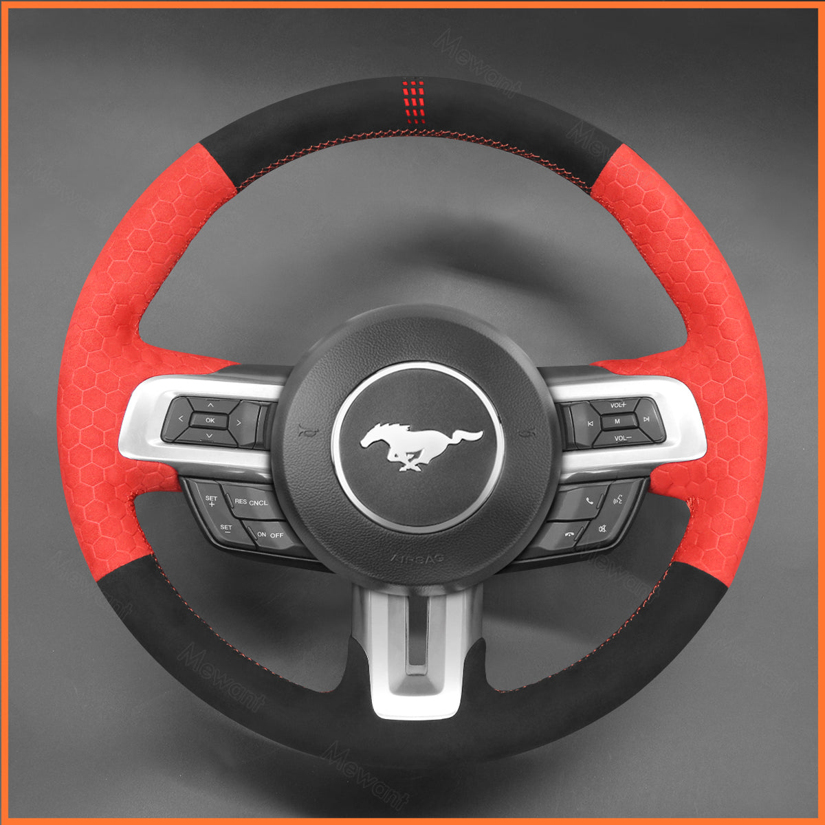 MEWANT Steering Wheel Cover for Ford Mustang 2015-2024