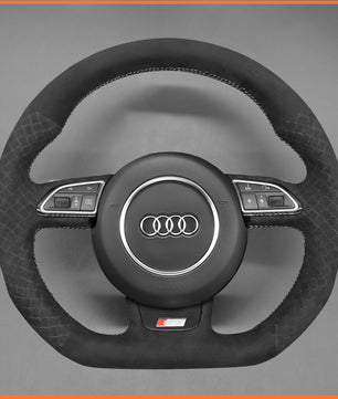 MEWANT steering wheel cover for Audi A5 A7 2012-2018 / RS 5 RS 7 2014-2018 / S3 S4 S5 S6 S7 2013-2018 / SQ5 2014-2017