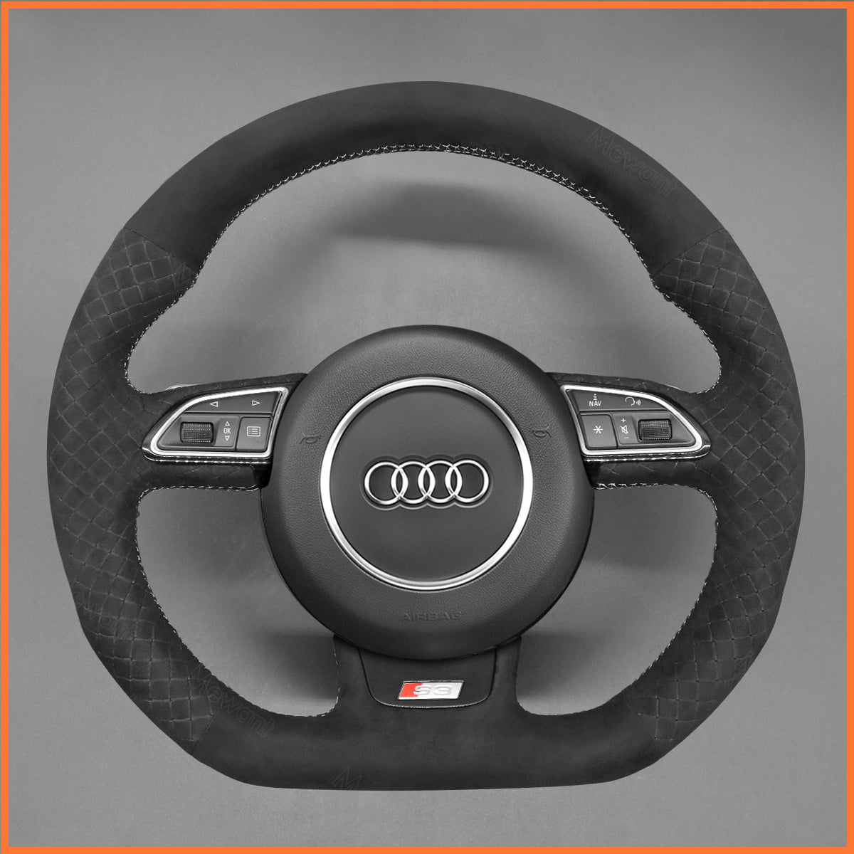 MEWANT steering wheel cover for Audi A5 A7 2012-2018 / RS 5 RS 7 2014-2018 / S3 S4 S5 S6 S7 2013-2018 / SQ5 2014-2017