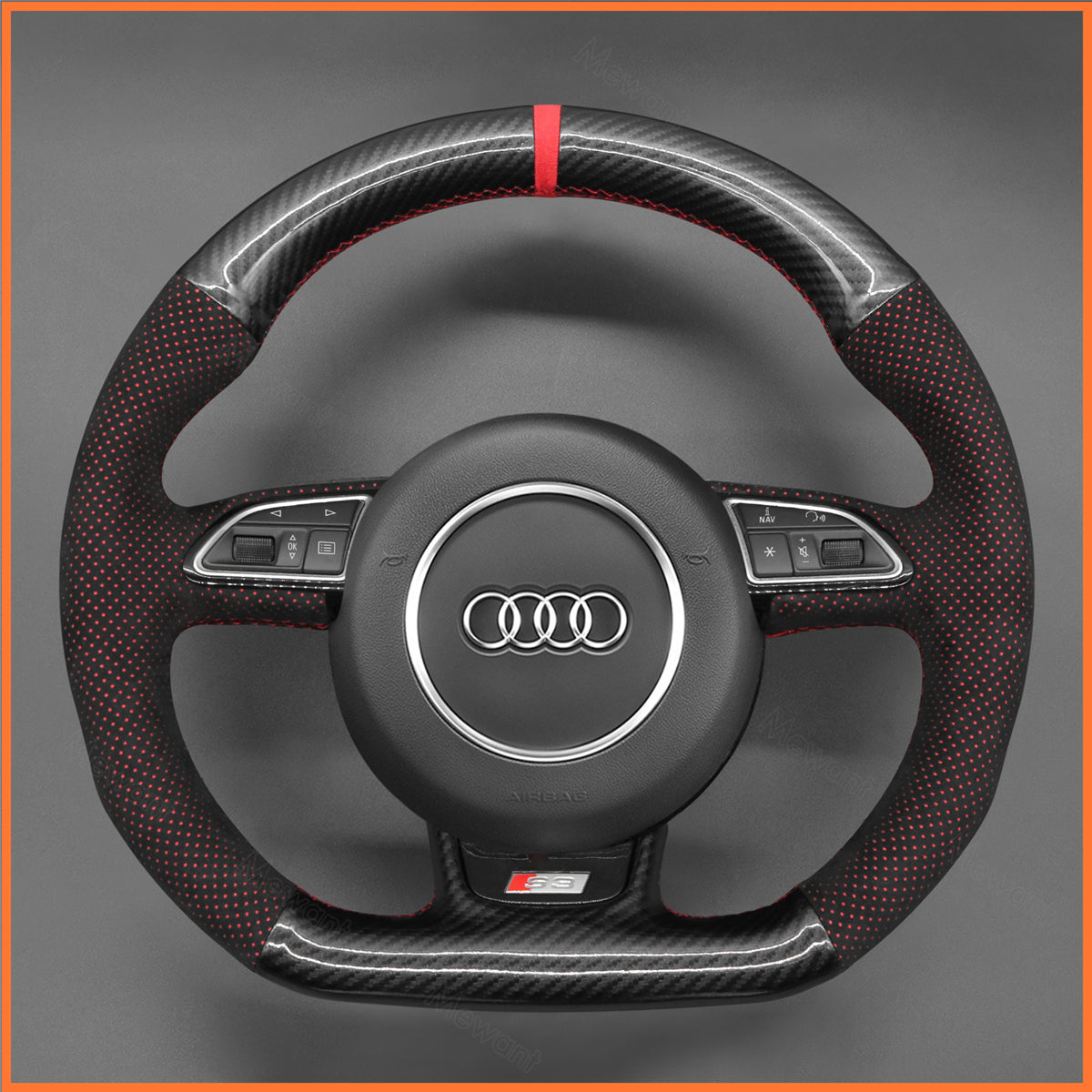 MEWANT steering wheel cover for Audi A5 A7 2012-2018 / RS 5 RS 7 2014-2018 / S3 S4 S5 S6 S7 2013-2018 / SQ5 2014-2017