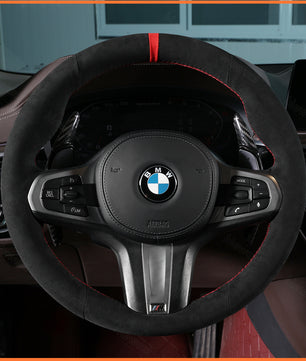 MEWANT steering wheel cover for BMW 5 Series G30 G31 2017-2019 / 6 Series GT G32 2018-2019 / 7 Series G11 G12 2016-2019 / 8 Series G14 G15 G16 2019 / M5 F90 2018