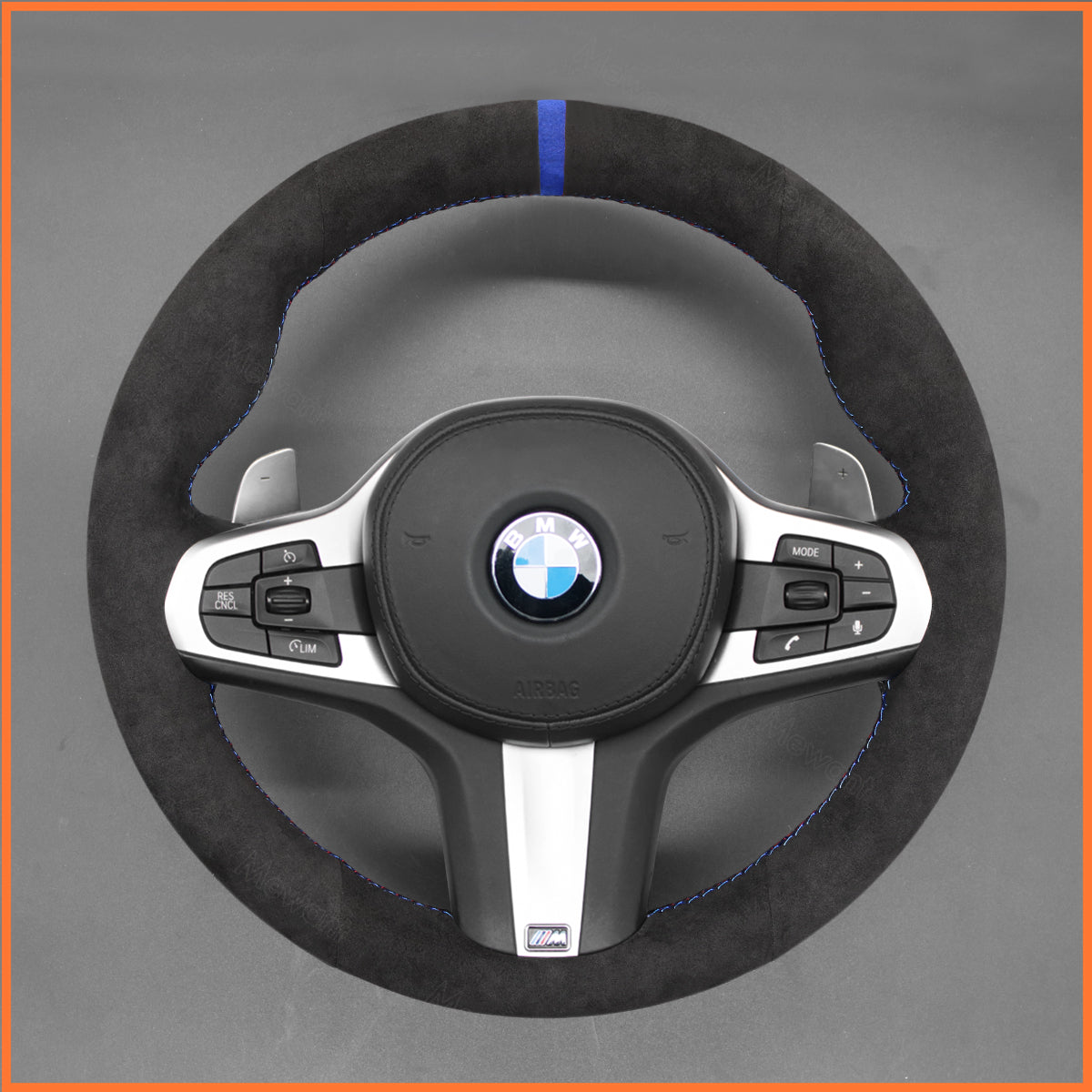 MEWANT Steering Wheel Cover for BMW M Sport F40 F44 G20 G22 G30 G32 G11 G14 i4 G26 X3 G01 iX3 X4 X5 X6