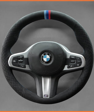 MEWANT steering wheel cover for BMW M2 G87 (Coupe) M3 G80 (Sedan) / G81 (Touring) M4 G82 (Coupe) G83 M5 F90 M8 F91 (Convertible) / F92 (Coupe) / F93 (Gran Coupe) X3 M X3M F97 X4 M X4M F98 X5 M X5M F95 X6 M X6M F96 XM G09