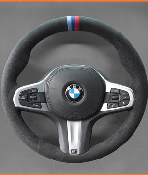 MEWANT steering wheel cover for BMW M2 G87 (Coupe) M3 G80 (Sedan) / G81 (Touring) M4 G82 (Coupe) G83 M5 F90 M8 F91 (Convertible) / F92 (Coupe) / F93 (Gran Coupe) X3 M X3M F97 X4 M X4M F98 X5 M X5M F95 X6 M X6M F96 XM G09