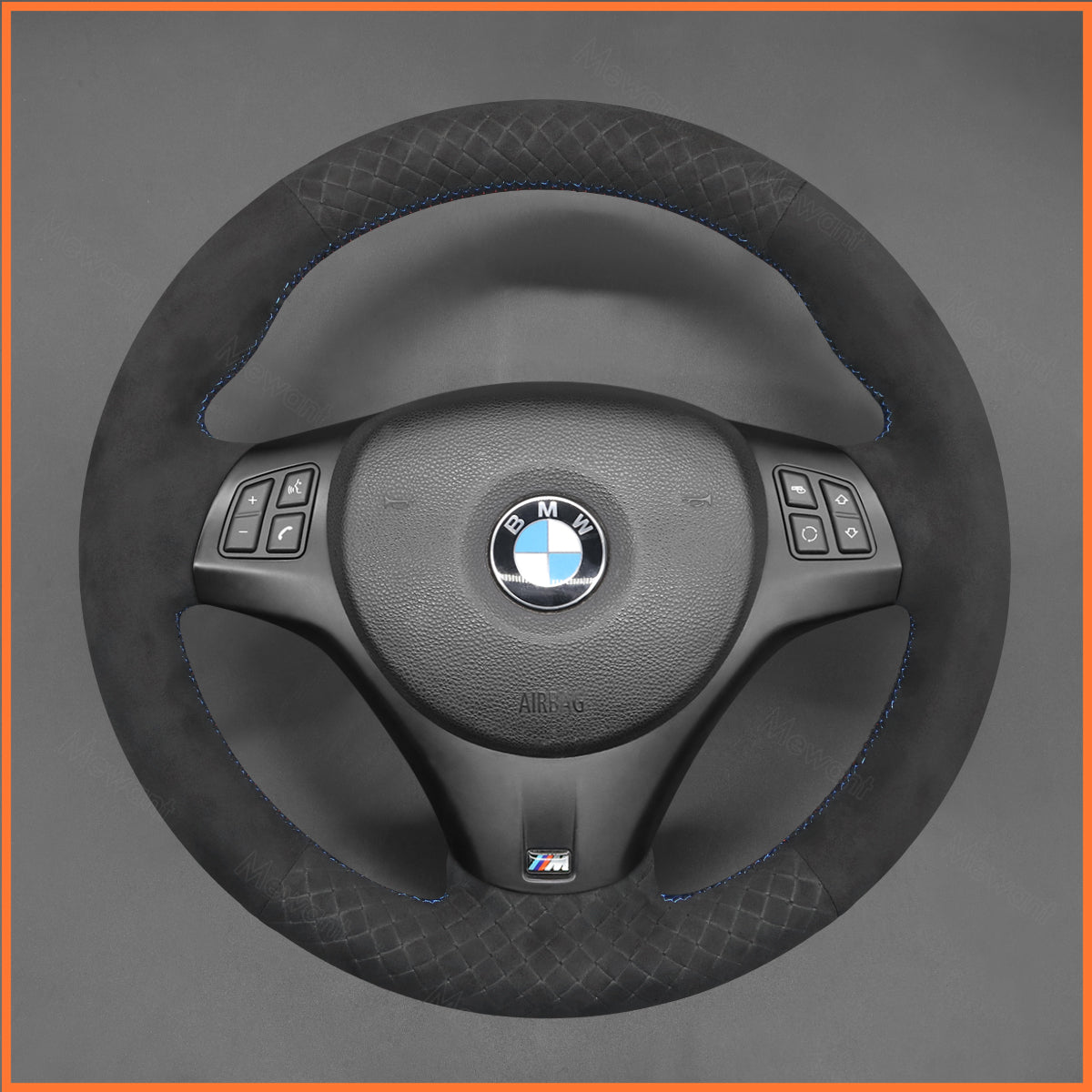MEWANT steering wheel cover for BMW 1 Series E81 E82 E87 E88 /3 Series E90 E91 E92 E93/ M3 E90 E92 E93