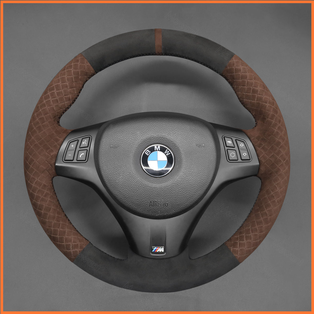 MEWANT steering wheel cover for BMW 1 Series E81 E82 E87 E88 /3 Series E90 E91 E92 E93/ M3 E90 E92 E93