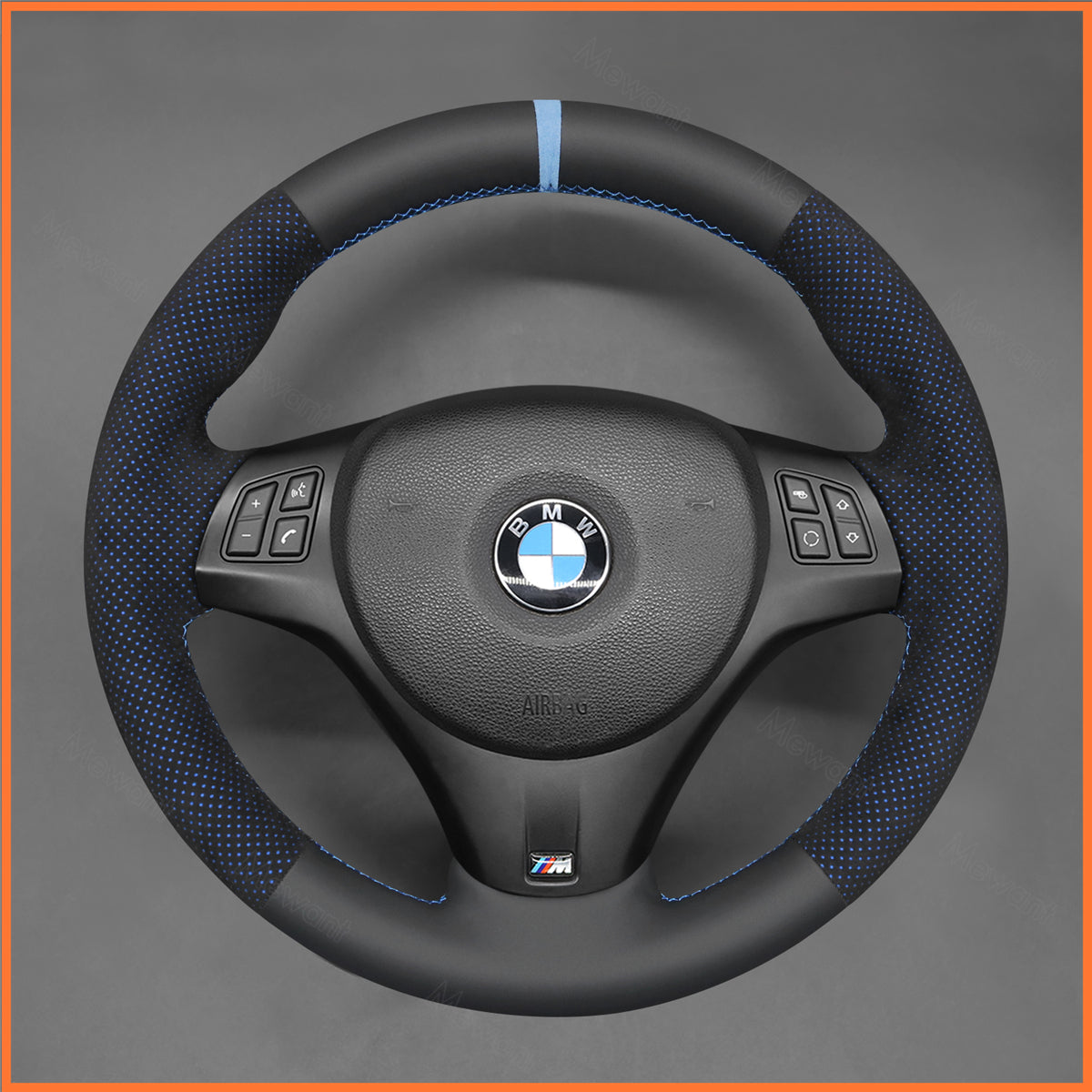 MEWANT steering wheel cover for BMW 1 Series E81 E82 E87 E88 /3 Series E90 E91 E92 E93/ M3 E90 E92 E93