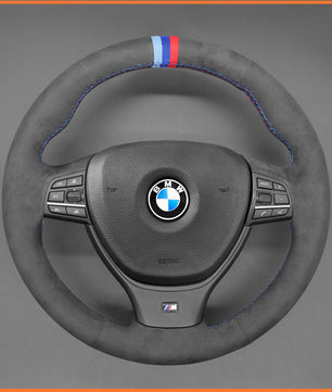 MEWANT steering wheel cover for BMW 5 Series F10 F11 F07 6 Series F12 F13 F06 2011-2017 / 7 Series F01 F02 2008-2015