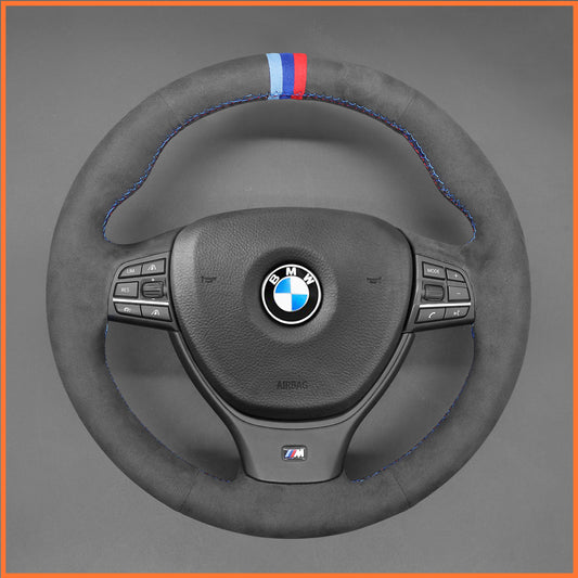 MEWANT steering wheel cover for BMW 5 Series F10 F11 F07 6 Series F12 F13 F06 2011-2017 / 7 Series F01 F02 2008-2015