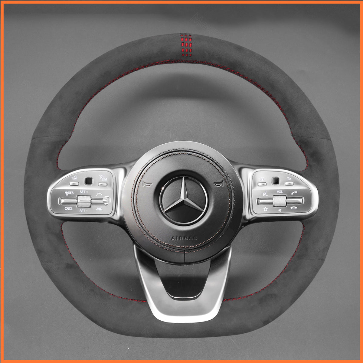 MEWANT Steering Wheel Cover for Mercedes-Benz AMG-Line AMG-Sport / A-Class (W177/V177) / B-Class (W247) / C-Class (C205/A205) 2018-2023