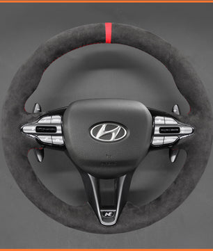 MEWANT Steering Wheel Cover for Hyundai Elantra (N Line) 2021-2024 / Elantra N 2022-2023 / Kona N 2022-2023 / Veloster N 2019-2022