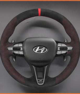 MEWANT Steering Wheel Cover for Hyundai Elantra (N Line) 2021-2024 / Elantra N 2022-2023 / Kona N 2022-2023 / Veloster N 2019-2022