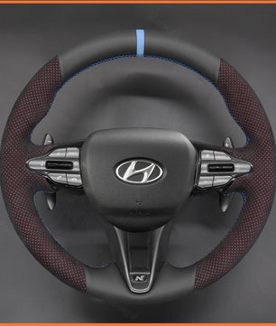 MEWANT steering wheel cover for Hyundai i20 N 2021-2023 / i20 N Line 2021-2023 / i30 N 2017-2023 / i30 N Line 2017-2023 / Kona N 2021-2023