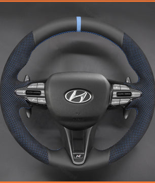 MEWANT Steering Wheel Cover for Hyundai Elantra (N Line) 2021-2024 / Elantra N 2022-2023 / Kona N 2022-2023 / Veloster N 2019-2022