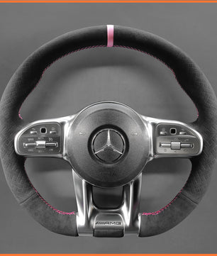 MEWANT Lenkradbezug für  Mercedes-Benz AMG A35 (W177/V177)  / A45 (W177/V177) /  C63 (W205) / CLS53 (C257) 2018-2021 / AMG E53 (W213
