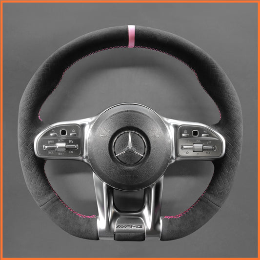 MEWANT Lenkradbezug für  Mercedes-Benz AMG A35 (W177/V177)  / A45 (W177/V177) /  C63 (W205) / CLS53 (C257) 2018-2021 / AMG E53 (W213