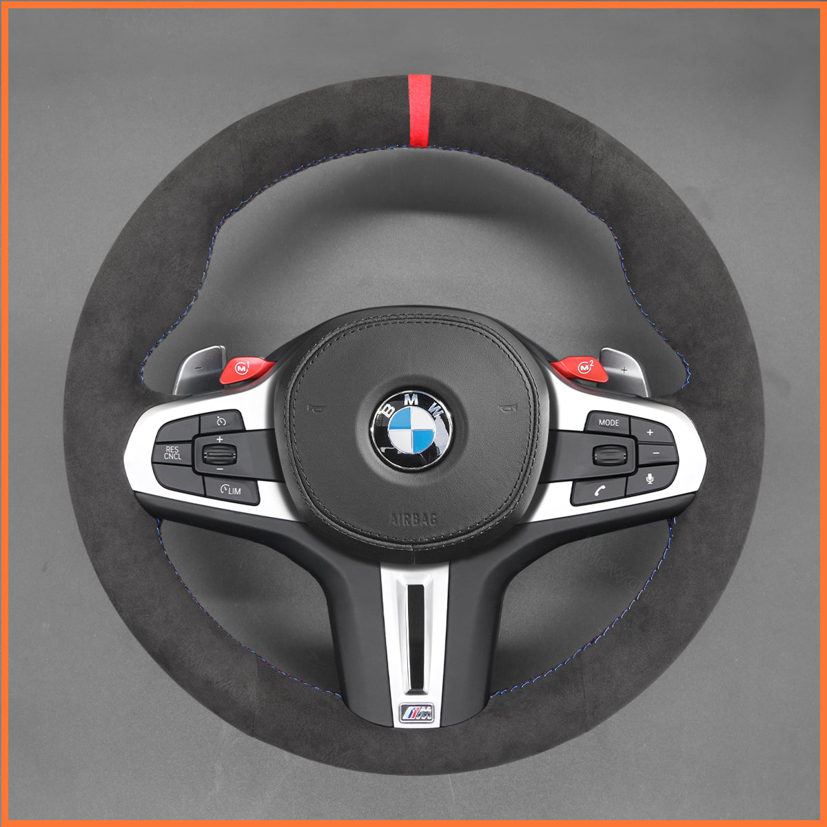 MEWANT Steering Wheel Cover for BMW M2 G87 M3 G80 G81 2021-2024 / M4 G82 G83 2021-2024 / X3 M X3M F97 F98 F95 F96 XM G09 2023-2024