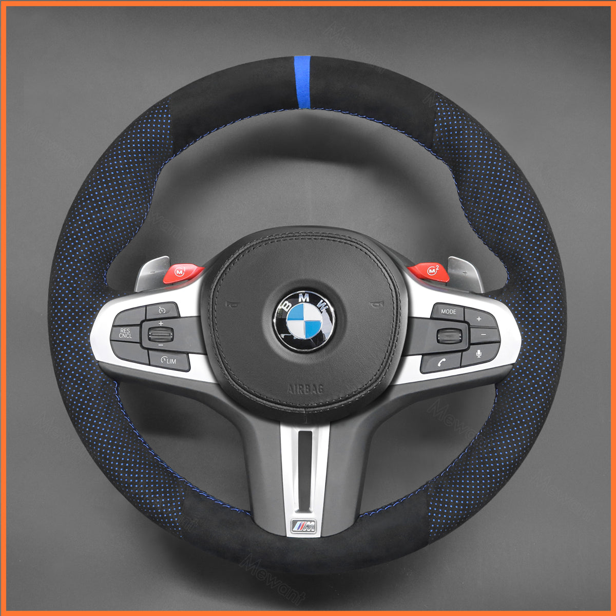 MEWANT steering wheel cover for BMW M2 G87 M3 G80 G81 M4 G82 G83 M5 F90 F91 F92 F93 X3 X4 X5
