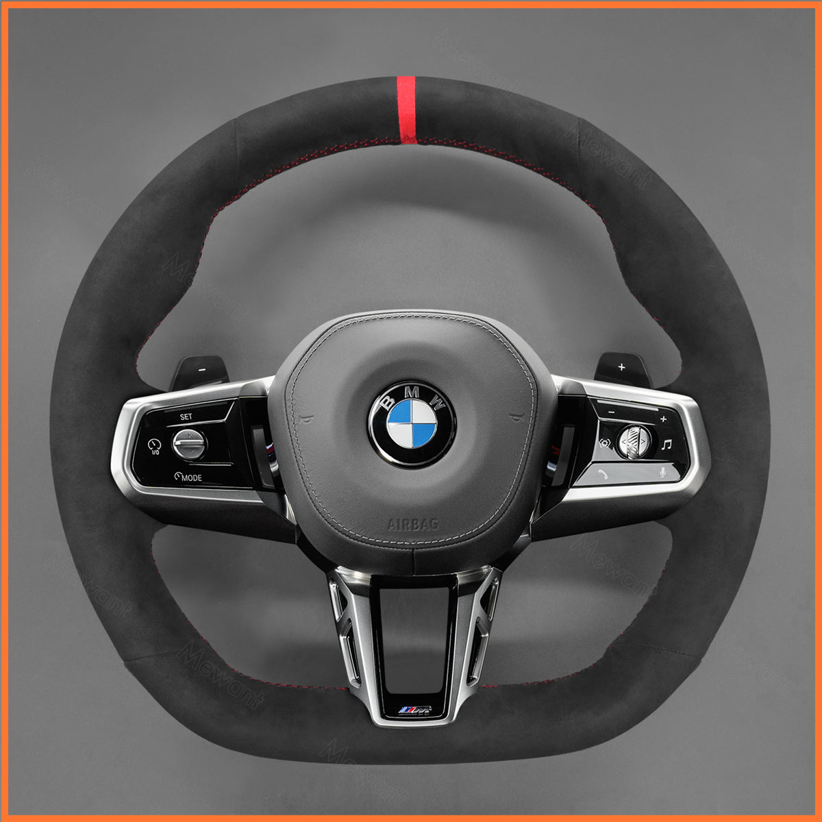 MEWANT Steering Wheel Cover for BMW (M Sport) 5 Series G60 (Sedan) / G61 (Touring) 7 Series G70 i5 G60 (Sedan) / G61 (Touring) i7 G70