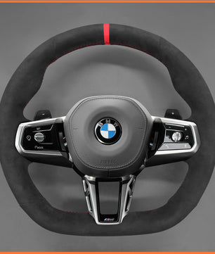 MEWANT Steering Wheel Cover for BMW (M Sport) 5 Series G60 / G61 (Touring) / 7 Series G70 2022-2024 / i5 G60 G61 i7 G70 2022-2024