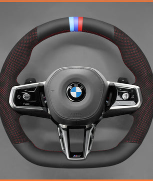 MEWANT Steering Wheel Cover for BMW (M Sport) 5 Series G60 / G61 (Touring) / 7 Series G70 2022-2024 / i5 G60 G61 i7 G70 2022-2024