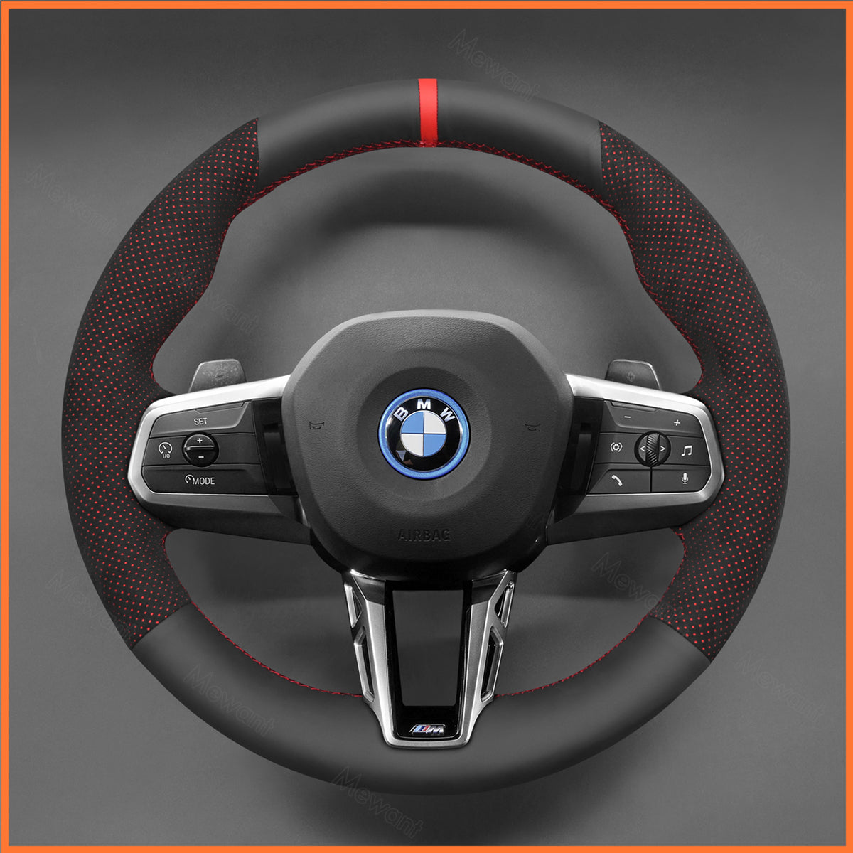 MEWANT Steering Wheel Cover for BMW (M Sport) 2 Series U06 (Active Tourer) 2022-2024 / X1 U11 X2 U10 2024