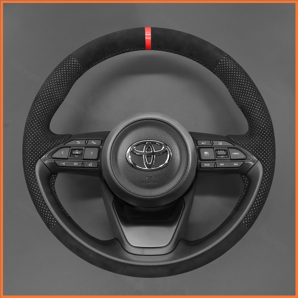 MEWANT steering wheel cover for Toyota Yaris IV (XP210) 2020-2024 / Yaris Cross 2021-2024 / Aygo X 2022-2024