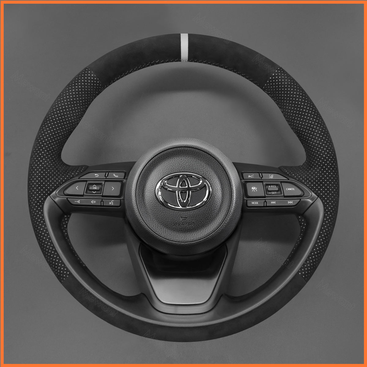 MEWANT steering wheel cover for Toyota Yaris IV (XP210) 2020-2024 / Yaris Cross 2021-2024 / Aygo X 2022-2024