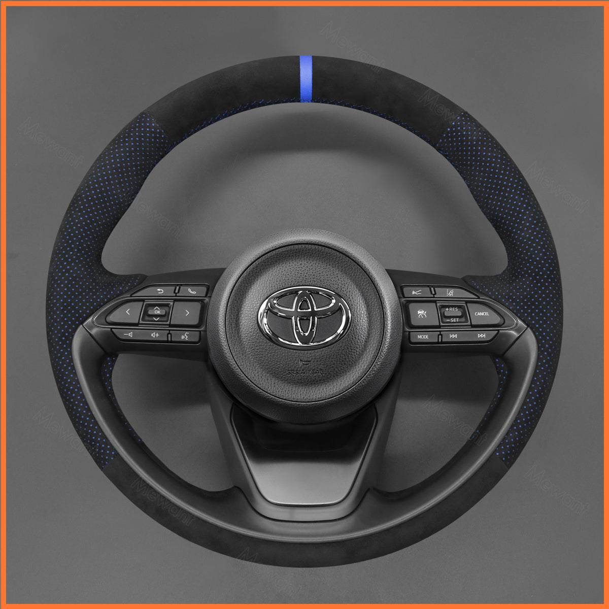 MEWANT steering wheel cover for Toyota Yaris IV (XP210) 2020-2024 / Yaris Cross 2021-2024 / Aygo X 2022-2024