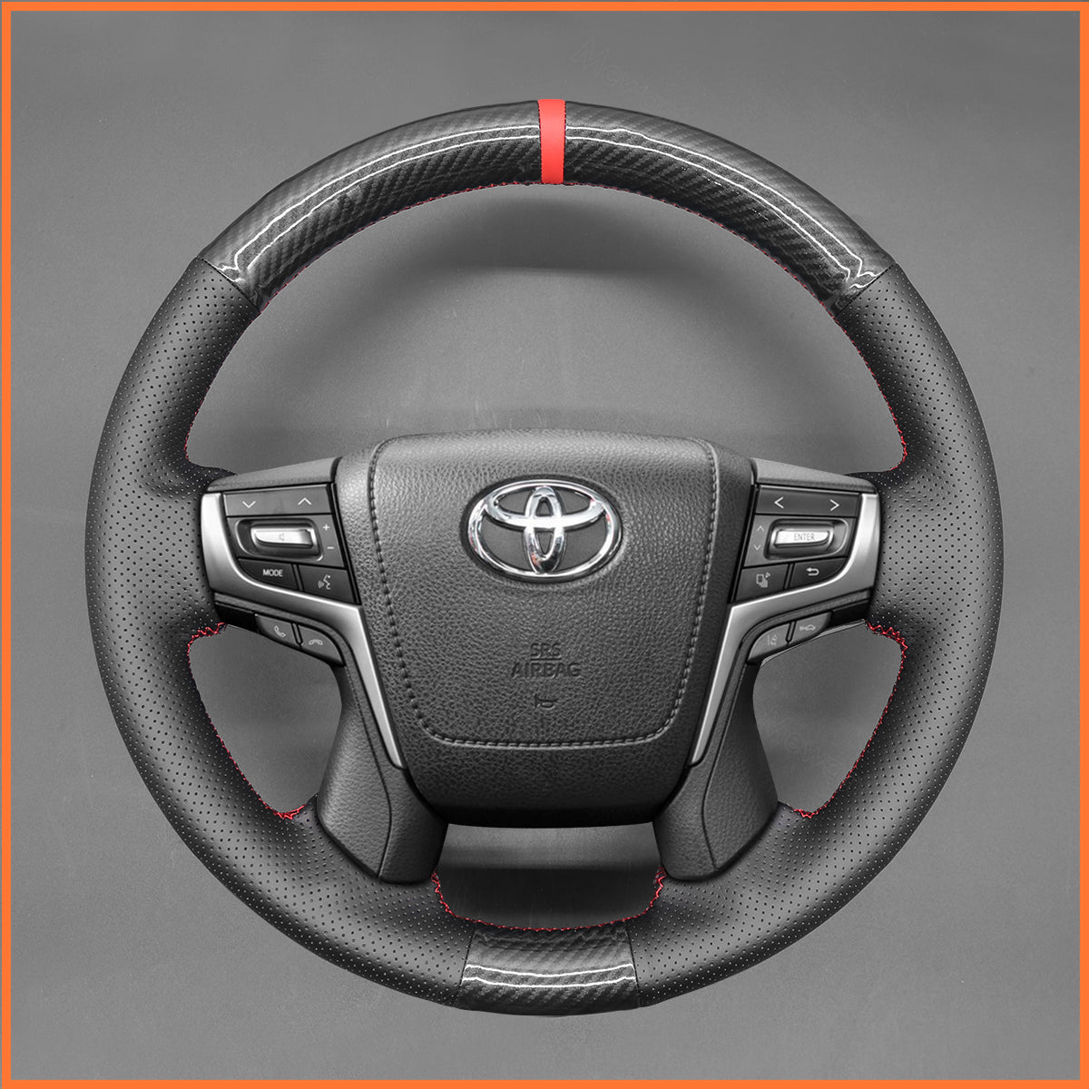 MEWANT Steering Wheel Cover for Toyota Land Cruiser 200 Series (J200) 2015-2021 / Land Cruiser 150 Series (J150) 2017-2024