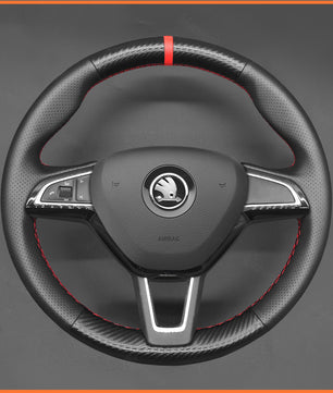 MEWANT Steering Wheel Cover for Skoda Citigo 2013-2019 / Fabia / Karoq / Roomster / Rapid 2012-2019 / Kodiaq 2016-2019