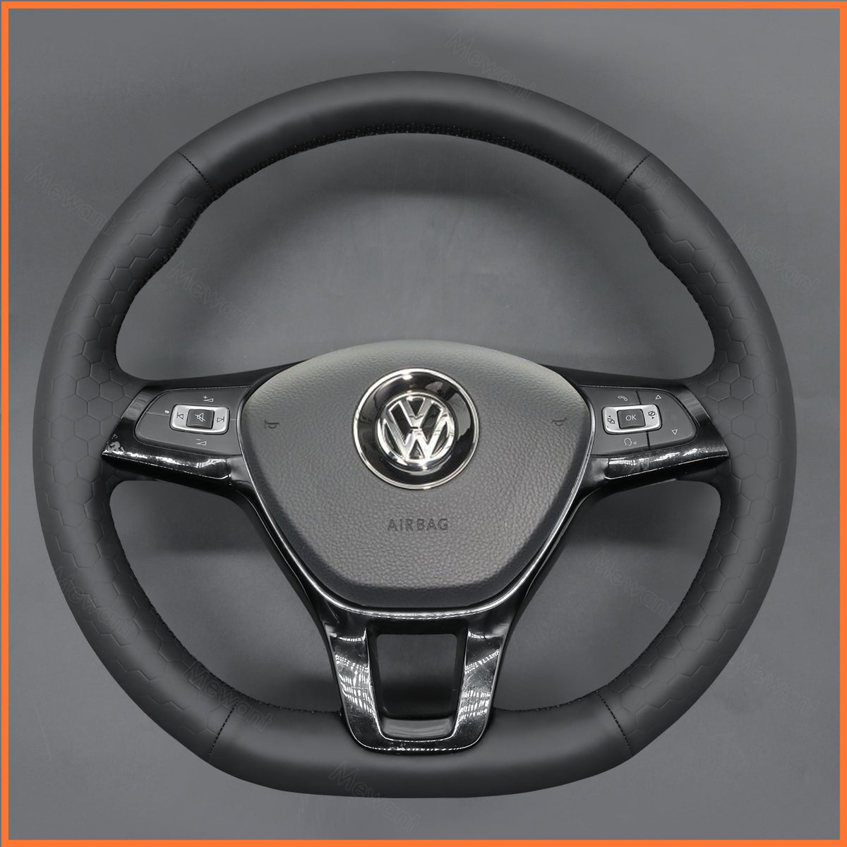 MEWANT Steering Wheel Cover for Volkswagen VW Golf Passat Tiguan Touareg Caddy Crafter 2017-2021
