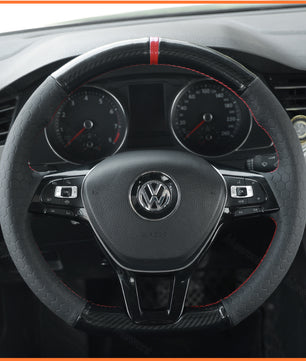 MEWANT Lenkradbezug für Volkswagen VW Golf Passat Tiguan Touareg Caddy Crafter 2017-2021