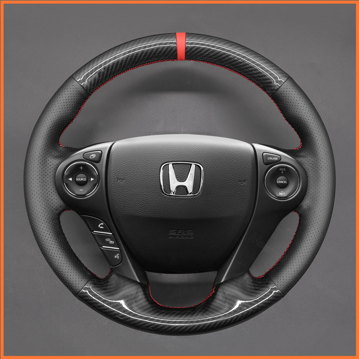 MEWANT Steering Wheel Cover for Honda Accord 9 2013-2017 / Pilot 2016-2018 / Crosstour 2013-2015 Pilot 2019
