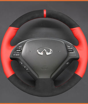 MEWANT Steering Wheel Cover for Infiniti G37 2008-2013 / EX EX30 EX35 EX37 2009-2013 / Q60 2014-2015 / QX50 2015-2017 for Nissan Skyline 2006-2014