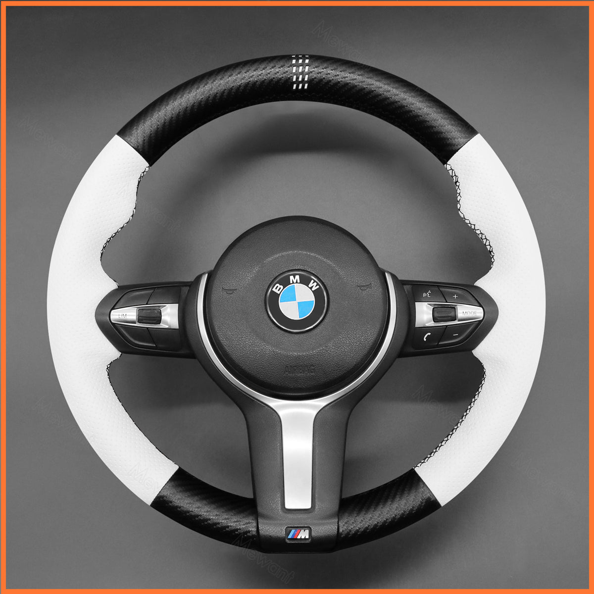 MEWANT Steering Wheel Cover for BMW (M Sport) 1 Series F20 F21 2 Series F45 3 Series F30 4 Series F32 5 Series F10 6 Series F12